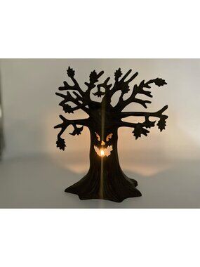 Halloween Haunted Tree Monster Cast Iron TeaLight Candle Holder Seasonal Decor